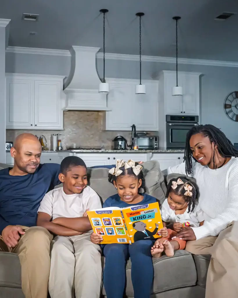 black family reading